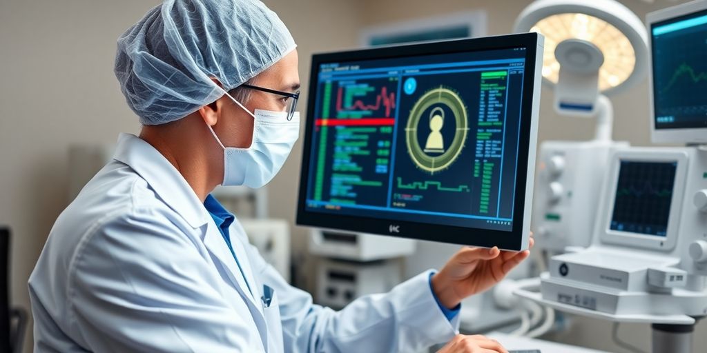 IT-Sicherheit im Gesundheitswesen mit einem Fachmann am Computer